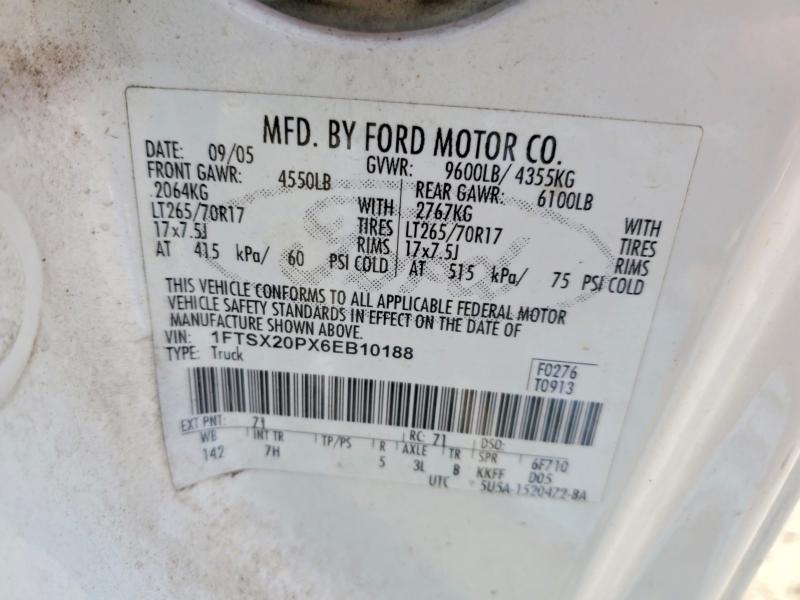 Продажа на аукционе авто 2006 Ford F250, vin: 1FTSX20PX6EB10188, номер лота: 78630985