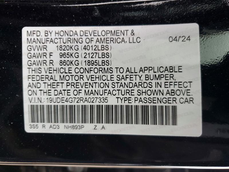 Aukcja sprzedaży 2024 Acura Integra, vin: 19UDE4G72RA027335, numer aukcji: 76666075