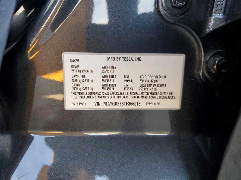 Продажа на аукционе авто 2026 Tesla Model Y, vin: 7SAYGDEE8TF355016, номер лота: 78358095