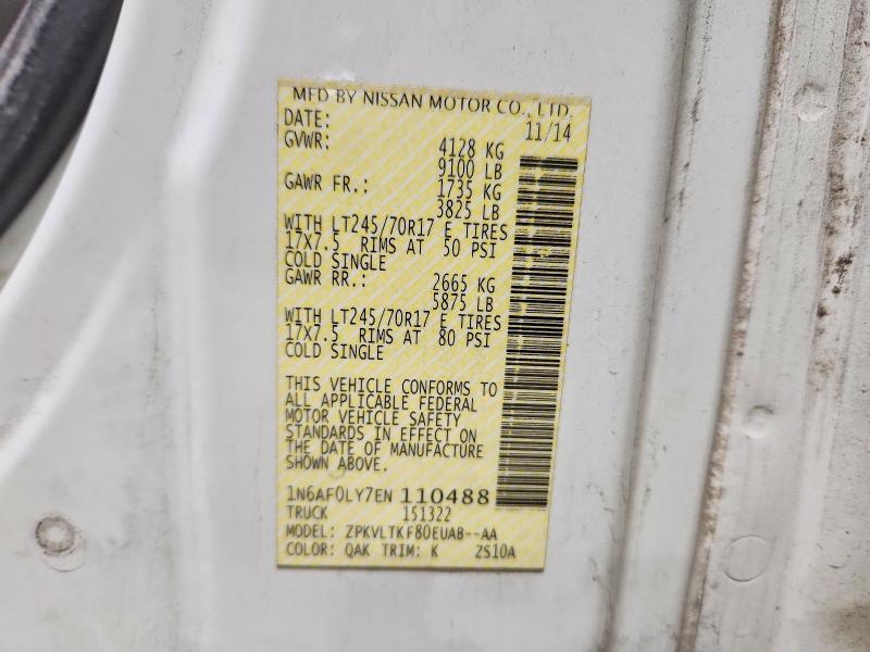 Aukcja sprzedaży 2014 Nissan Nv, vin: 1N6AF0LY7EN110488, numer aukcji: 75991725