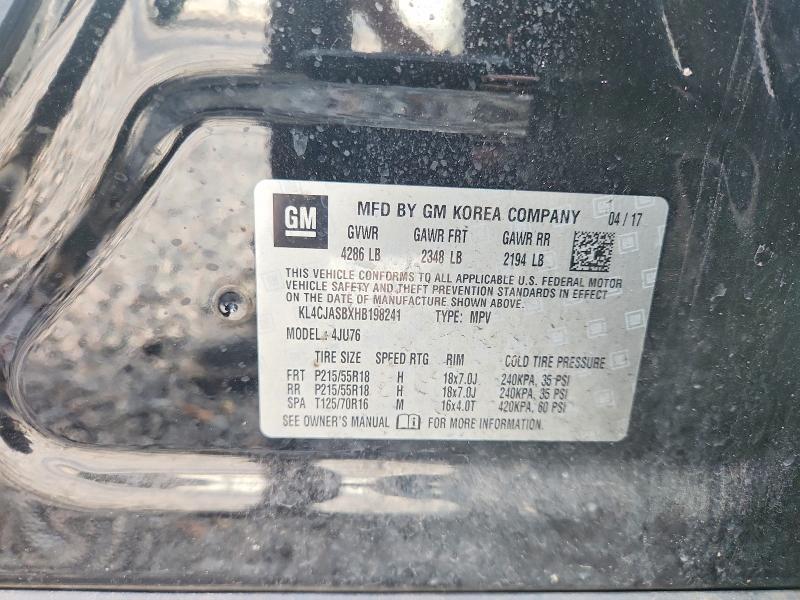 Aukcja sprzedaży 2017 Buick Encore, vin: KL4CJASBXHB198241, numer aukcji: 78973515