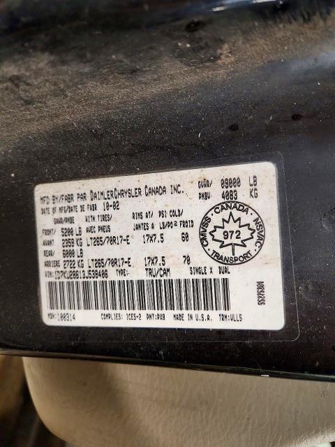 Продаж на аукціоні авто 2003 Dodge Ram 2500, vin: 1D7KU28613J538406, номер лоту: 72217765