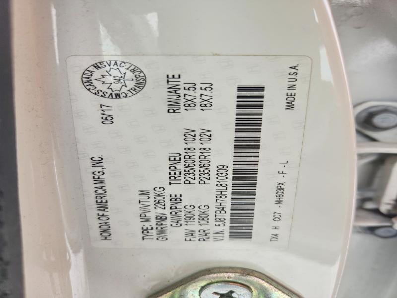 78979525 :رقم المزاد ، 5J8TB4H78HL810309 vin ، 2017 Acura Rdx مزاد بيع