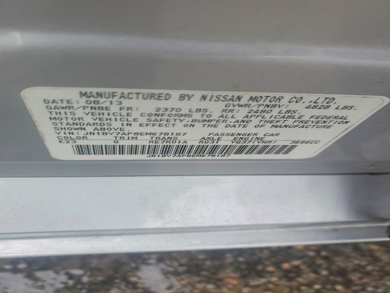 Aukcja sprzedaży 2014 Infiniti Q50, vin: JN1BV7AP8EM678187, numer aukcji: 79062975