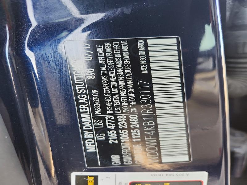 Aukcja sprzedaży 2018 Mercedes-benz C, vin: WDDWF4KB1JR330117, numer aukcji: 79252605