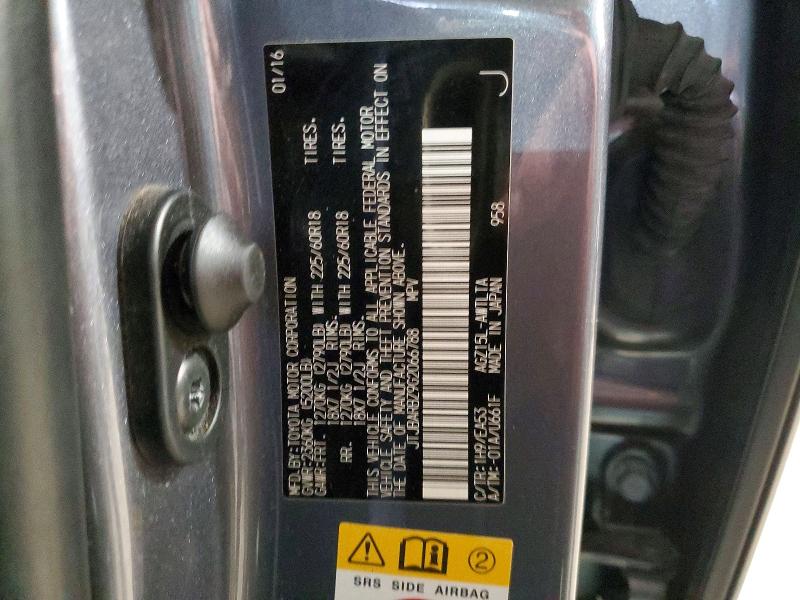 75953275 :رقم المزاد ، JTJBARBZ9G2066788 vin ، 2016 Lexus Nx 200t مزاد بيع