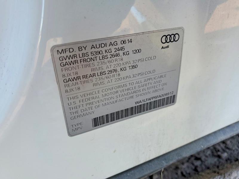 Продажа на аукционе авто 2015 Audi Q5, vin: WA1LFAFP5FA009912, номер лота: 78213795