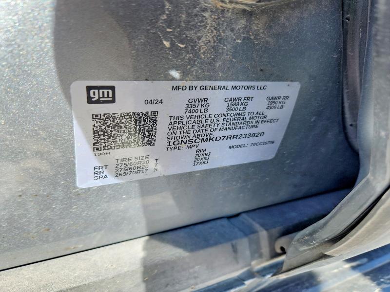 Продаж на аукціоні авто 2024 Chevrolet Tahoe, vin: 1GNSCMKD7RR233820, номер лоту: 78611515