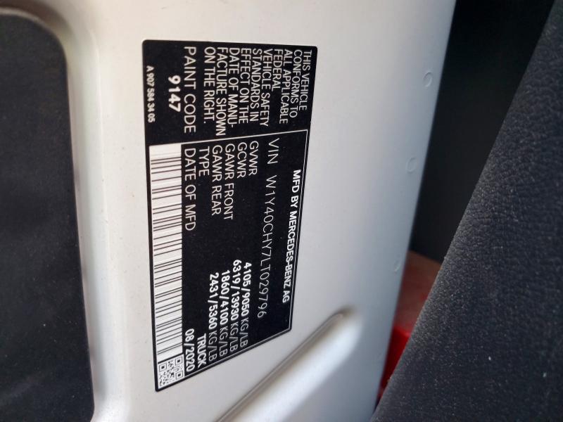 2020 Mercedes-benz Sprinter მანქანა იყიდება აუქციონზე, vin: W1Y40CHY7LT029796, აუქციონის ნომერი: 75810285