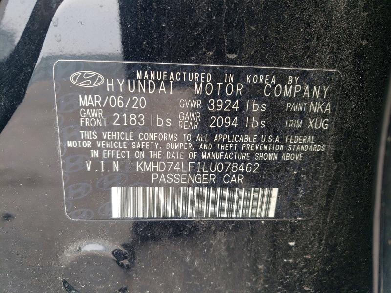 Продаж на аукціоні авто 2020 Hyundai Elantra, vin: KMHD74LF1LU078462, номер лоту: 79062995
