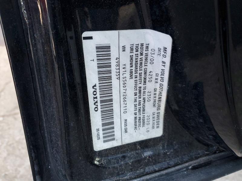 75781345 :رقم المزاد ، YV1LS56D7Y2667110 vin ، 2000 Volvo S70 مزاد بيع