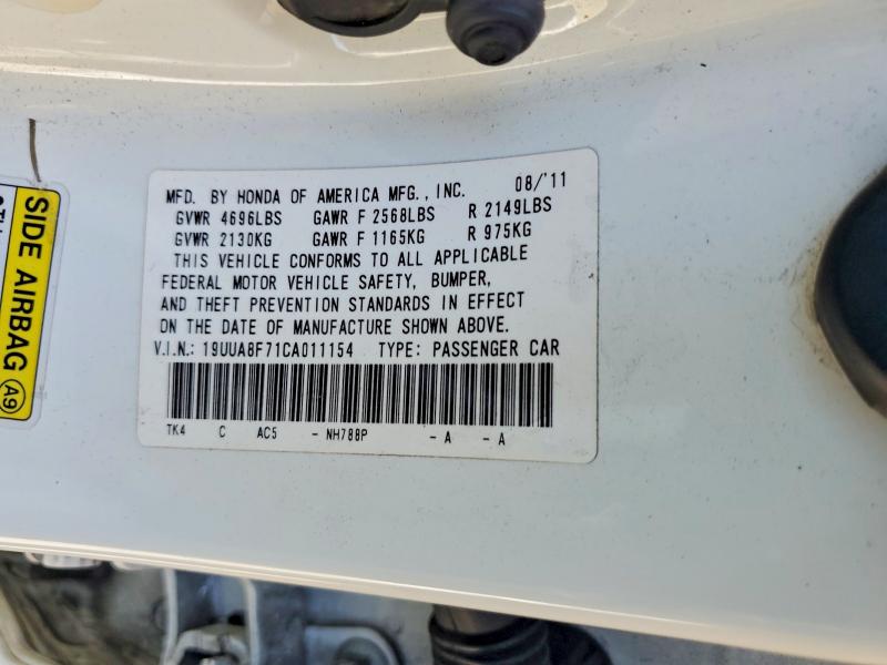 79275445 :رقم المزاد ، 19UUA8F71CA011154 vin ، 2012 Acura Tl مزاد بيع