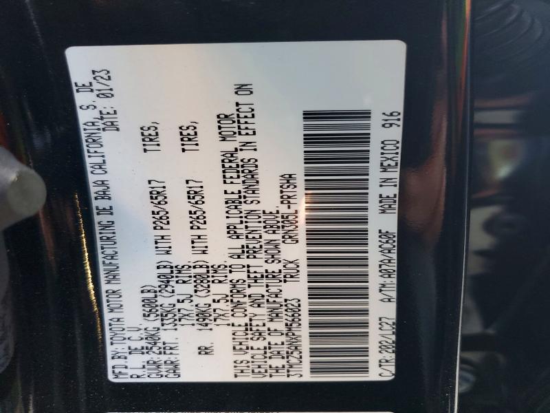 76275495 :رقم المزاد ، 3TMCZ5ANXPM566023 vin ، 2023 Toyota Tacoma مزاد بيع
