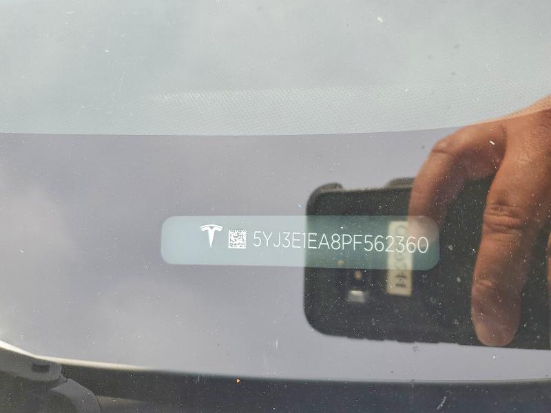 Auction sale of the 2023 Tesla Model 3, vin: 5YJ3E1EA8PF562360, lot number: 78134775