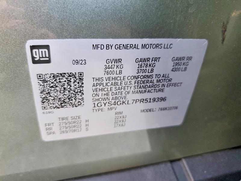 Продаж на аукціоні авто 2023 Cadillac Escalade, vin: 1GYS4GKL7PR519396, номер лоту: 75968565