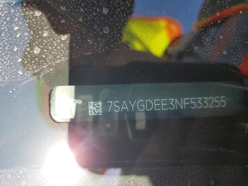 2022 Tesla Model Y მანქანა იყიდება აუქციონზე, vin: 7SAYGDEE3NF533255, აუქციონის ნომერი: 76601695