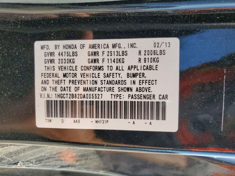 Aukcja sprzedaży 2013 Honda Accord, vin: 1HGCT2B82DA005527, numer aukcji: 79085295