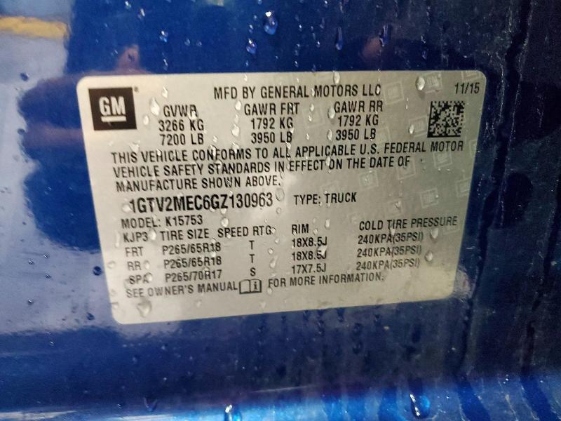 2016 Gmc Sierra მანქანა იყიდება აუქციონზე, vin: 1GTV2MEC6GZ130963, აუქციონის ნომერი: 79179905