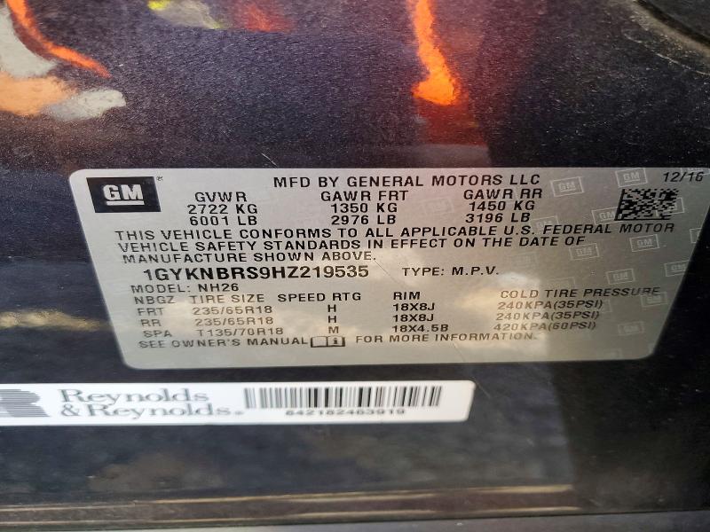Продаж на аукціоні авто 2017 Cadillac Xt5, vin: 1GYKNBRS9HZ219535, номер лоту: 75821155