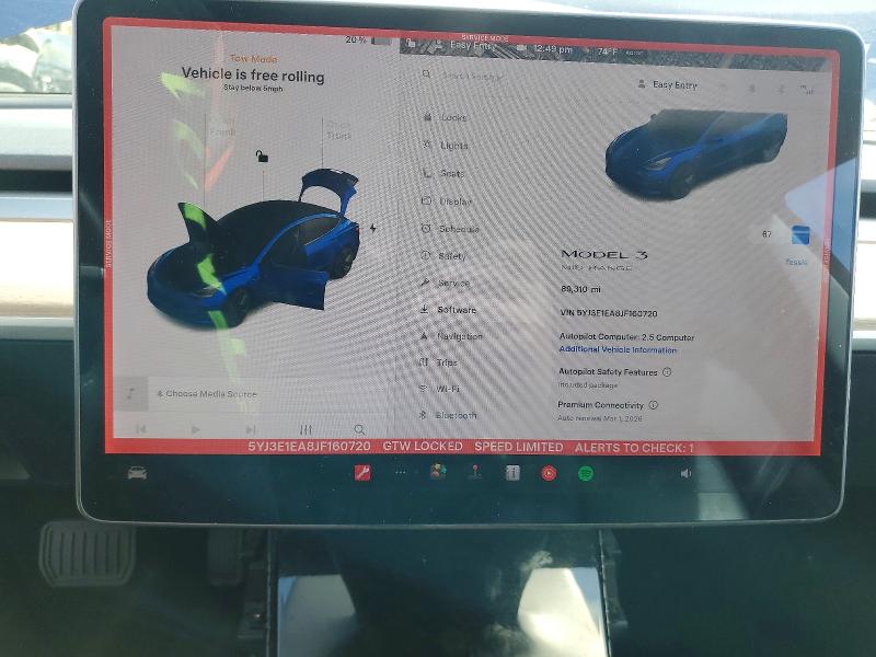 Продаж на аукціоні авто 2018 Tesla Model 3, vin: 5YJ3E1EA8JF160720, номер лоту: 77629365