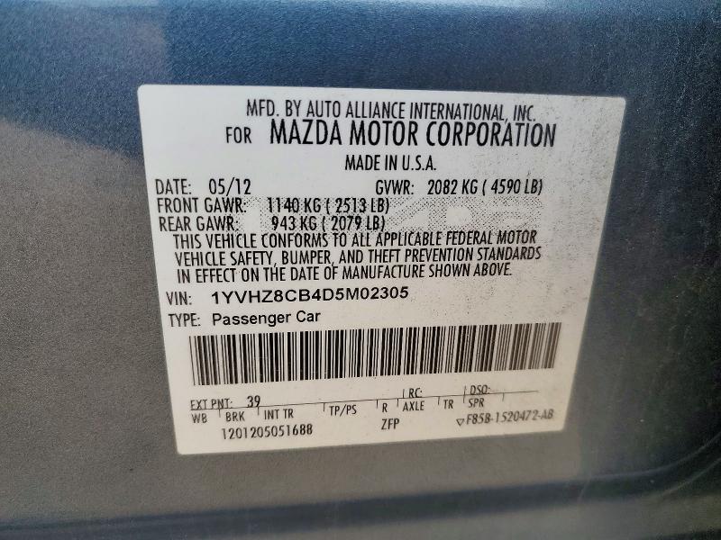 78886145 :رقم المزاد ، 1YVHZ8CB4D5M02305 vin ، 2013 Mazda 6 مزاد بيع