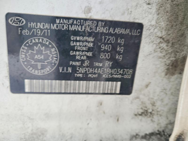 Aukcja sprzedaży 2011 Hyundai Elantra, vin: 5NPDH4AE1BH034708, numer aukcji: 77508805