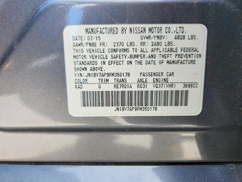 Aukcja sprzedaży 2015 Infiniti Uk, vin: JN1BV7AP9FM350178, numer aukcji: 77864595
