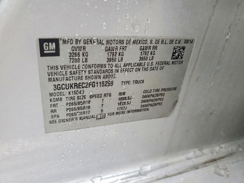 Aukcja sprzedaży 2015 Chevrolet Silverado, vin: 3GCUKREC2FG115299, numer aukcji: 78845735