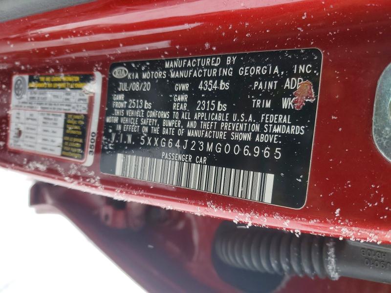 Продажа на аукционе авто 2021 Kia K5, vin: 5XXG64J23MG006965, номер лота: 75900495