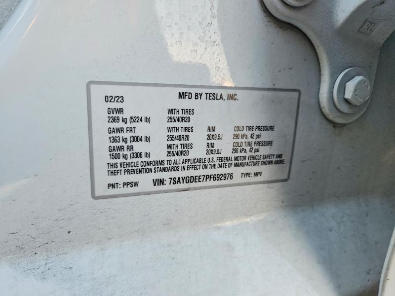 Aukcja sprzedaży 2023 Tesla Model Y, vin: 7SAYGDEE7PF692976, numer aukcji: 78853245