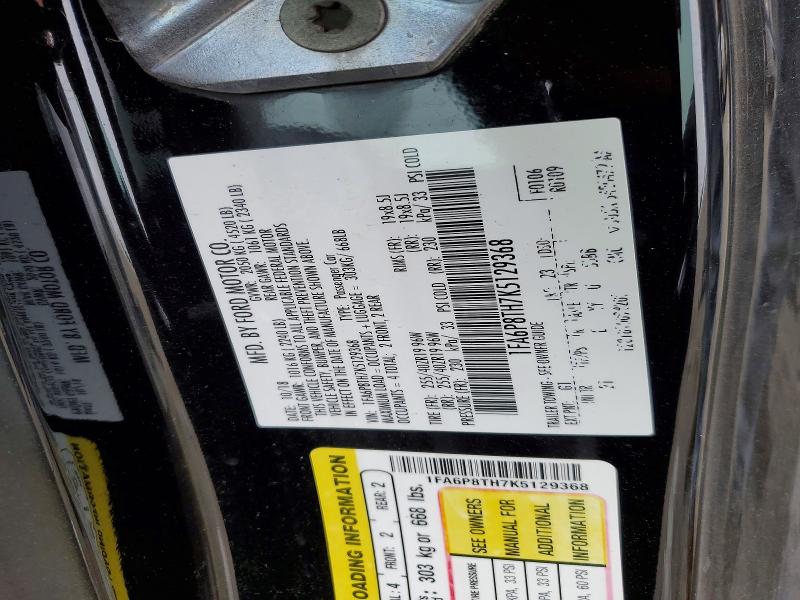 2019 Ford Mustang მანქანა იყიდება აუქციონზე, vin: 1FA6P8TH7K5129368, აუქციონის ნომერი: 74340055