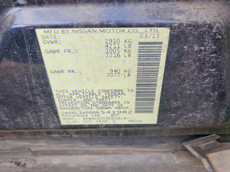 Продажа на аукционе авто 2013 Nissan Altima, vin: 1N4AL3AP6DN541982, номер лота: 78281795