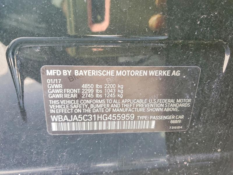 Aukcja sprzedaży 2017 Bmw 530 I, vin: WBAJA5C31HG455959, numer aukcji: 75638165