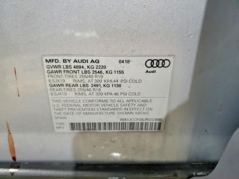 Продажа на аукционе авто 2018 Audi Q3, vin: WA1JCCFS6JR032898, номер лота: 78968355