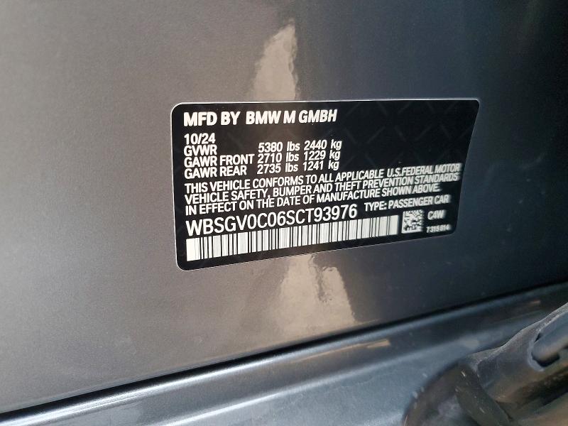 Aukcja sprzedaży 2025 Bmw M8, vin: WBSGV0C06SCT93976, numer aukcji: 76043015