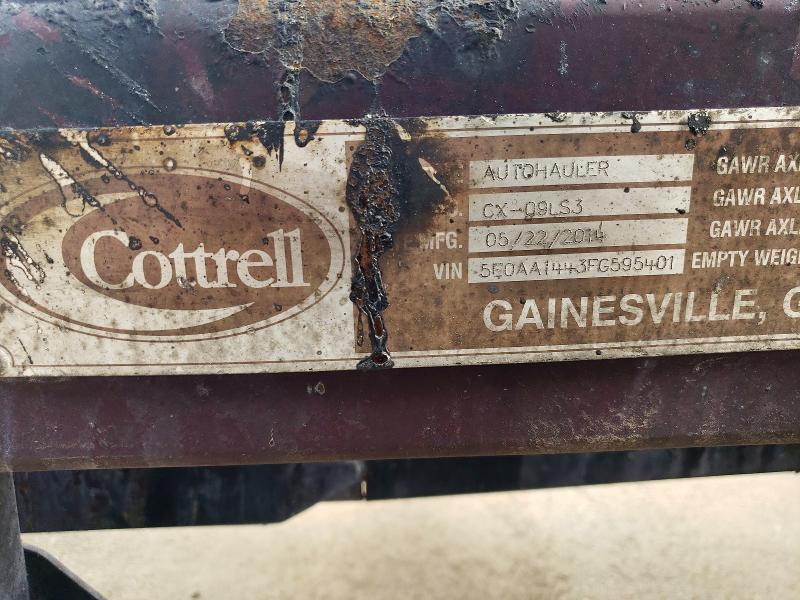 76271945 :رقم المزاد ، 5E0AA1443FG595401 vin ، 2015 Cottrell Trailer مزاد بيع