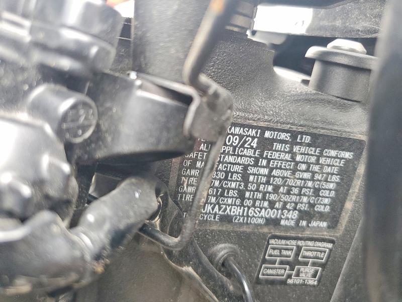 Aukcja sprzedaży 2025 Kawasaki Zx1100, vin: JKAZXBH16SA001348, numer aukcji: 78980735
