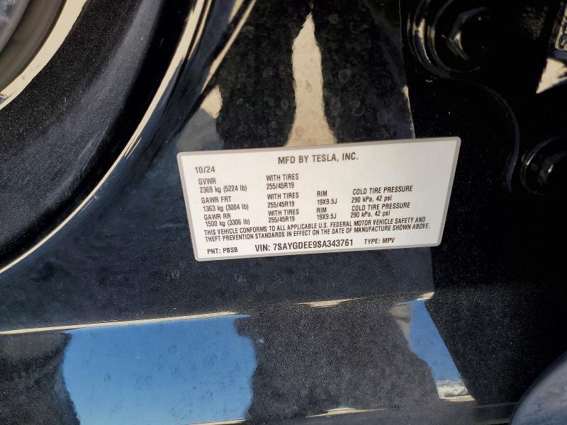 78345835 :رقم المزاد ، 7SAYGDEE9SA343761 vin ، 2025 Tesla Model Y مزاد بيع