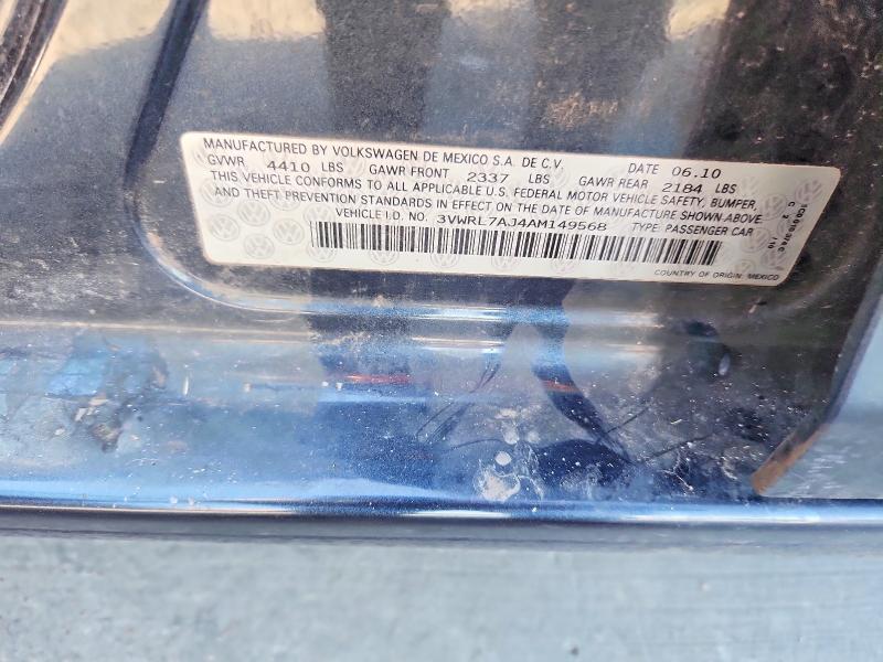 Продажа на аукционе авто 2010 Volkswagen Jetta, vin: 3VWRL7AJ4AM149568, номер лота: 76625655