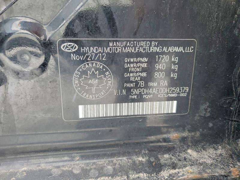 Aukcja sprzedaży 2013 Hyundai Elantra, vin: 5NPDH4AE0DH259379, numer aukcji: 76668445