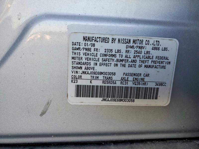Aukcja sprzedaży 2008 Infiniti Ex35, vin: JNKAJ09E68M303058, numer aukcji: 78558985