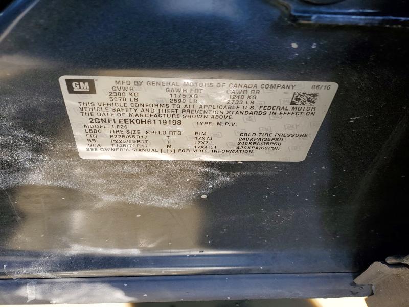Продаж на аукціоні авто 2017 Chevrolet Equinox, vin: 2GNFLEEK0H6119198, номер лоту: 77407395