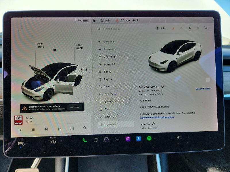 Продажа на аукционе авто 2021 Tesla Model Y, vin: 5YJYGDEE4MF090710, номер лота: 77473945