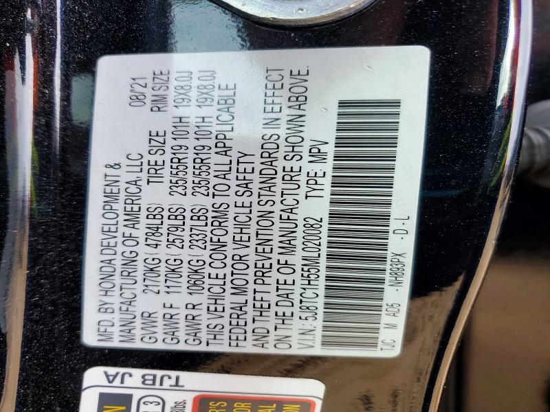Aukcja sprzedaży 2021 Acura Rdx, vin: 5J8TC1H55ML020082, numer aukcji: 76520425