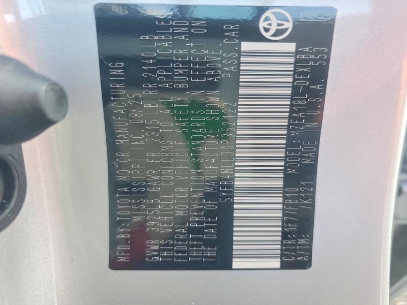 Aukcja sprzedaży 2025 Toyota Corolla, vin: 5YFB4MDE3SP352122, numer aukcji: 77734355