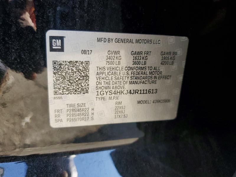 Auction sale of the 2018 Cadillac Escalade, vin: 1GYS4HKJ4JR111613, lot number: 78080685
