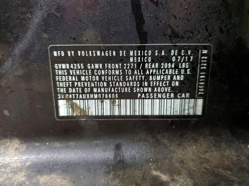 Aukcja sprzedaży 2017 Volkswagen Gti, vin: 3VW4T7AUXHM076608, numer aukcji: 78138855