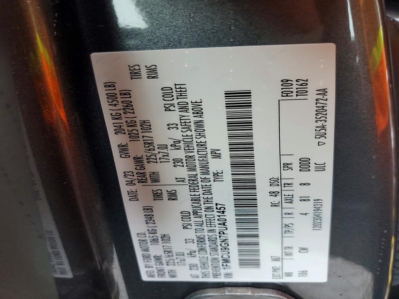 Aukcja sprzedaży 2023 Ford Escape, vin: 1FMCU9GN7PUA01457, numer aukcji: 78991235