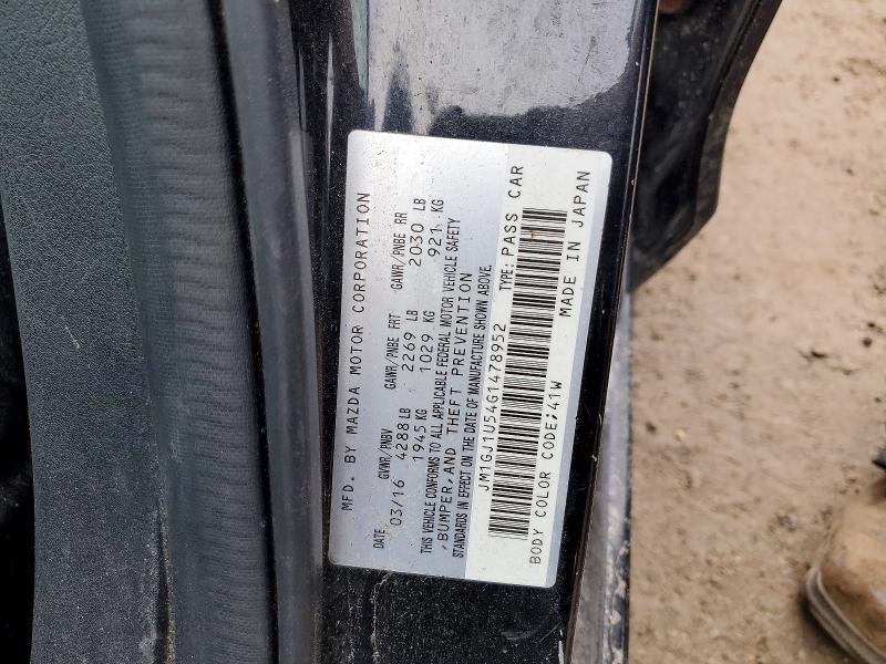 Aukcja sprzedaży 2016 Mazda 6, vin: JM1GJ1U54G1478952, numer aukcji: 77378805