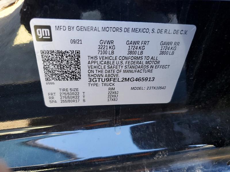 Aukcja sprzedaży 2021 Gmc Sierra, vin: 3GTU9FEL2MG465913, numer aukcji: 76320005